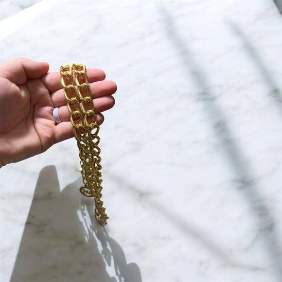 💰 Michael Kors Designer Y2K Gold Chain Logo Belt - Picture 4 of 4